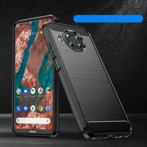 Carbon Case Flexible cover for Nokia X100 blackeng