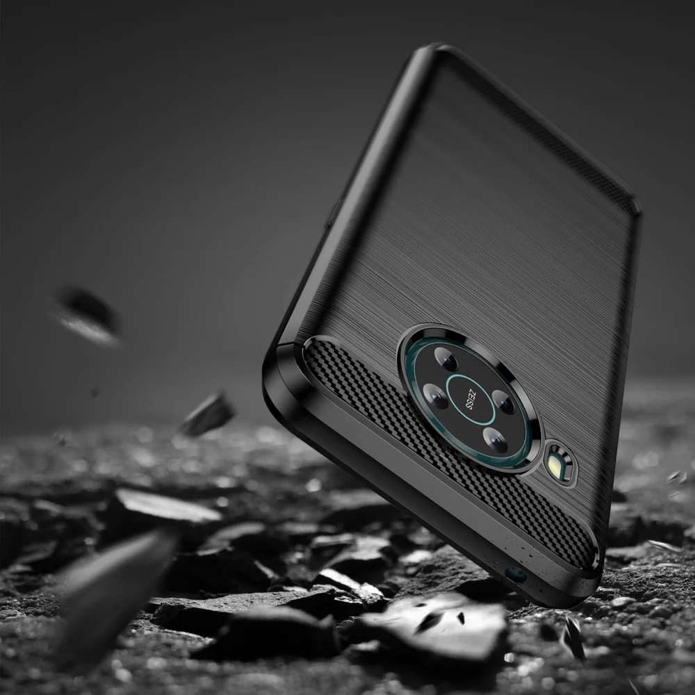 89200_7 Carbon Case Flexible cover for Nokia X100 blackeng