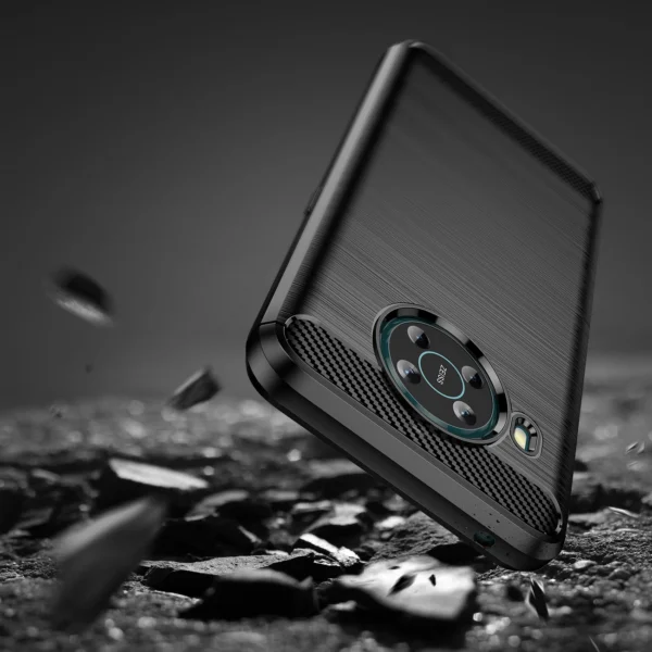 Carbon Case Flexible cover for Nokia X100 blackeng