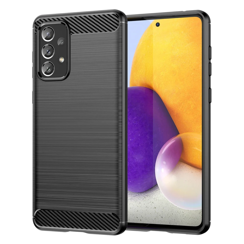 89206_1 Carbon Case Flexible TPU cover for Samsung Galaxy A73 blackeng