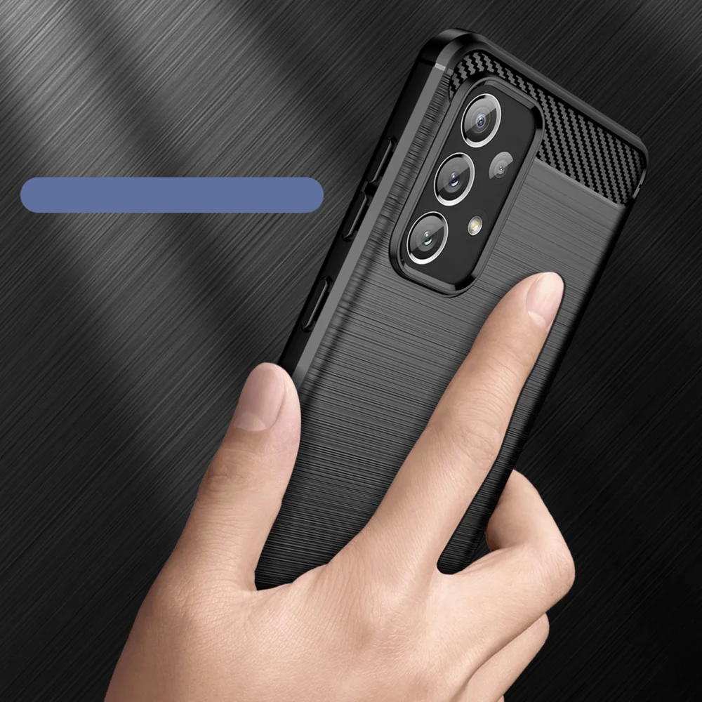 89206_3 Carbon Case Flexible TPU cover for Samsung Galaxy A73 blackeng