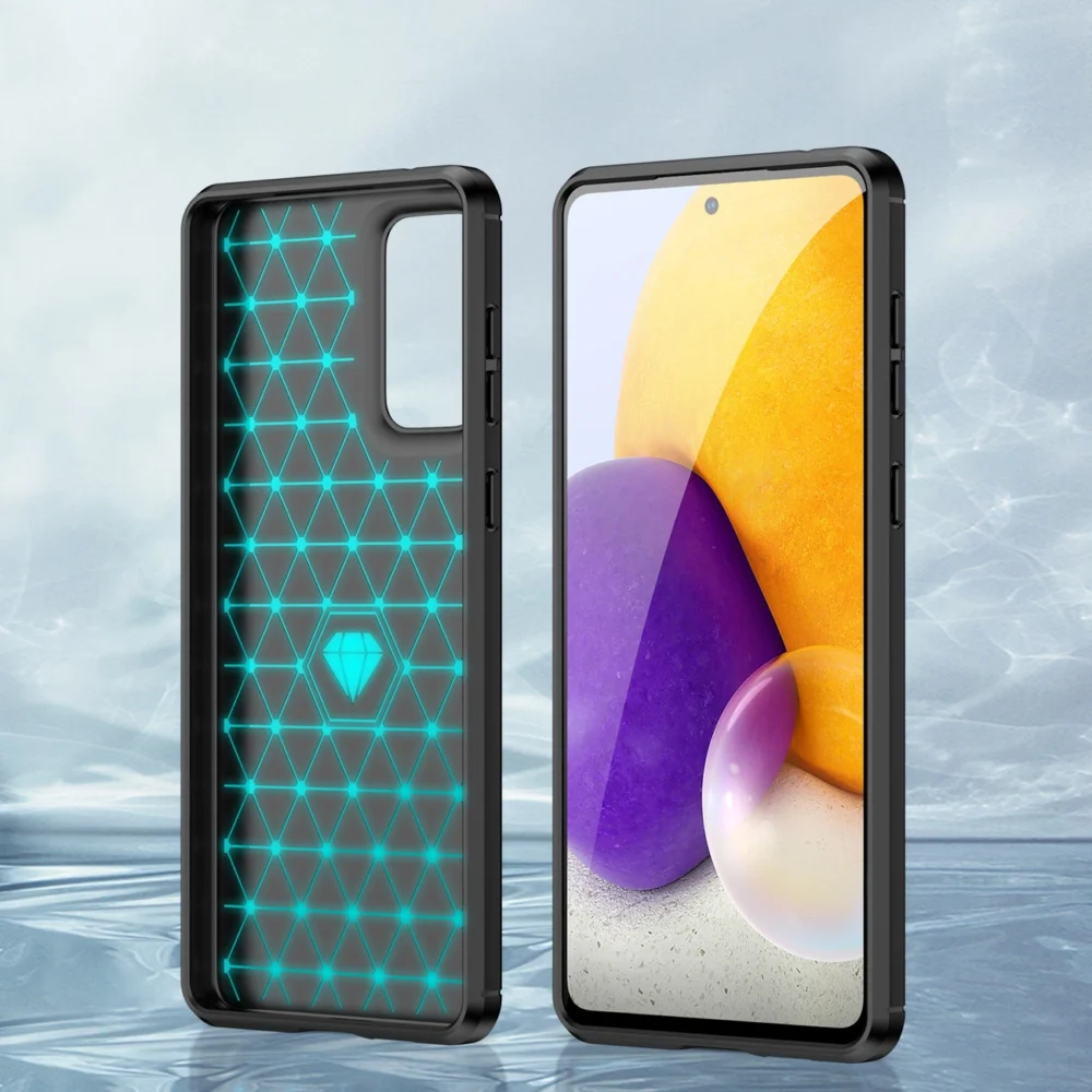 89206_4 Carbon Case Flexible TPU cover for Samsung Galaxy A73 blackeng