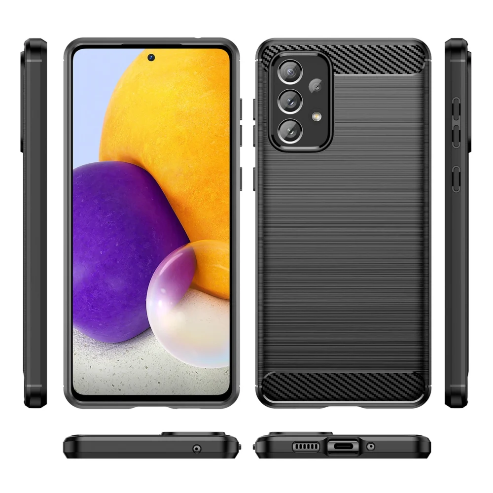 89206_5 Carbon Case Flexible TPU cover for Samsung Galaxy A73 blackeng