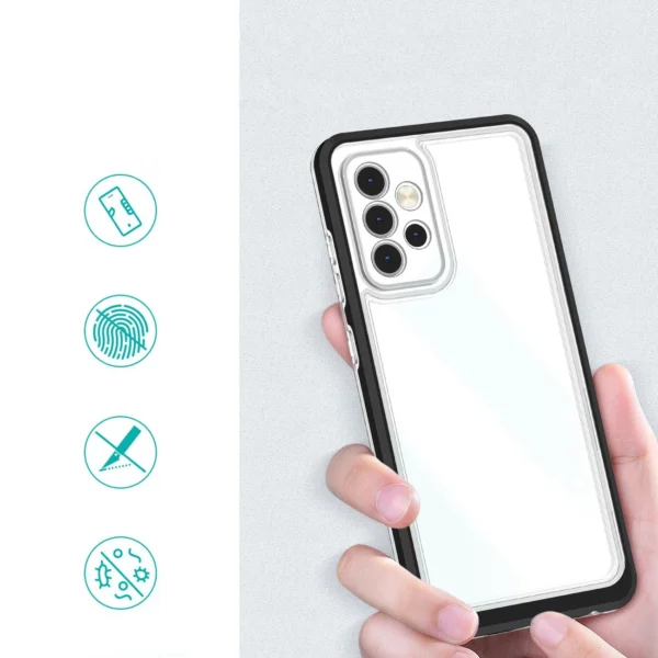 Clear 3in1 Case for Samsung Galaxy A33 5G Frame Gel Cover Blackeng