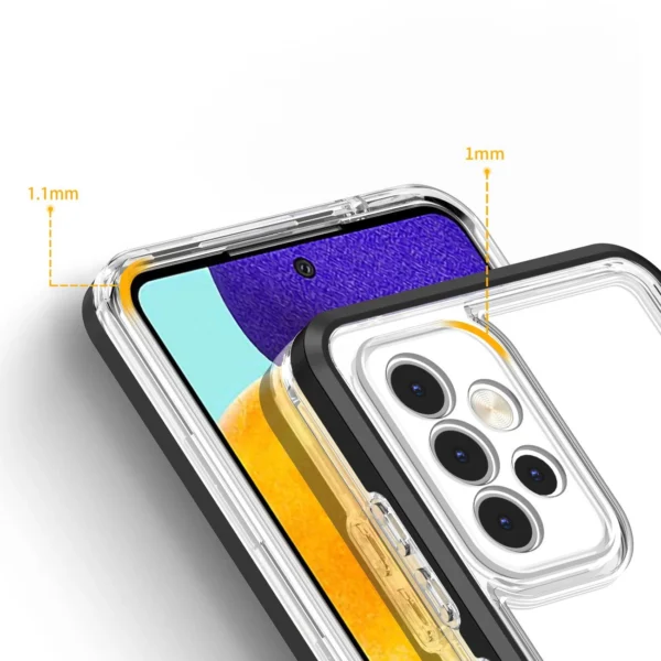 Clear 3in1 Case for Samsung Galaxy A33 5G Frame Gel Cover Blackeng