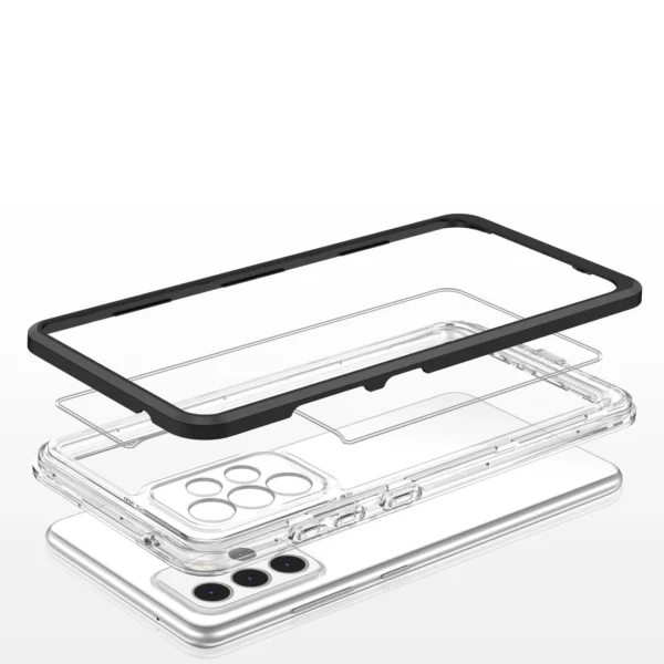 Clear 3in1 Case for Samsung Galaxy A33 5G Frame Gel Cover Blackeng