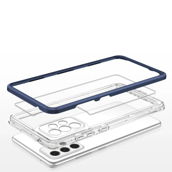 Clear 3in1 Case for Samsung Galaxy A33 5G Frame Gel Cover Blueeng