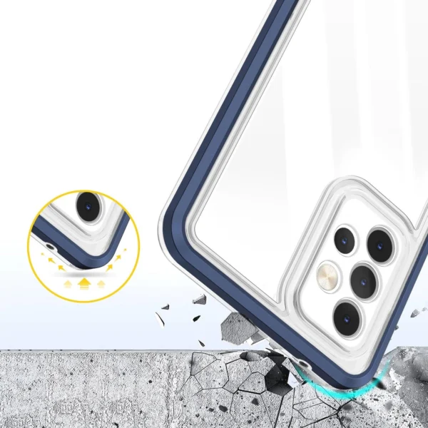 Clear 3in1 Case for Samsung Galaxy A33 5G Frame Gel Cover Blueeng