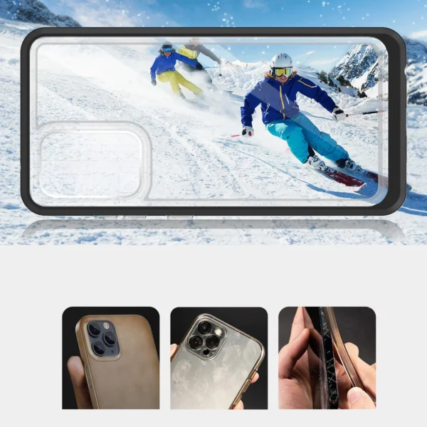 Clear 3in1 Case for Samsung Galaxy A53 5G Frame Gel Cover Blackeng