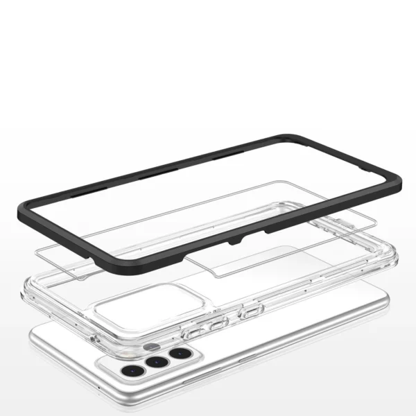Clear 3in1 Case for Samsung Galaxy A53 5G Frame Gel Cover Blackeng