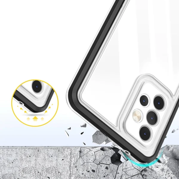 Clear 3in1 Case for Samsung Galaxy A73 Frame Cover Gel Blackeng