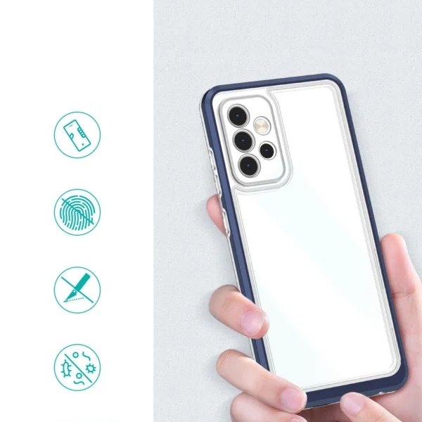 Clear 3in1 Case for Samsung Galaxy A73 Frame Cover Gel Blueeng