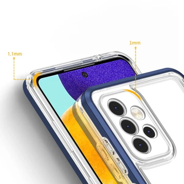 Clear 3in1 Case for Samsung Galaxy A73 Frame Cover Gel Blueeng