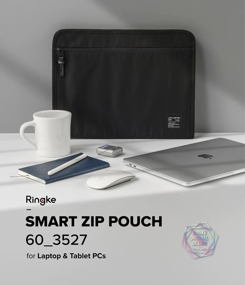 Ringke Smart Zip Pouch for a laptop up to 13" with a stand - navy blueeng