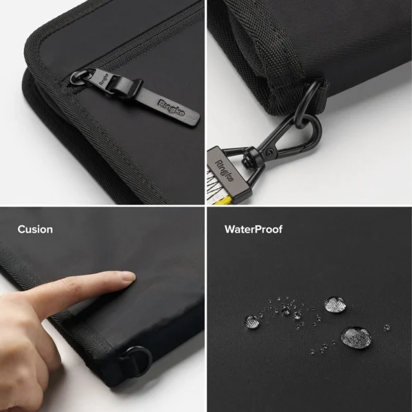 Ringke Smart Zip Pouch for a laptop up to 13" with a stand - navy blueeng