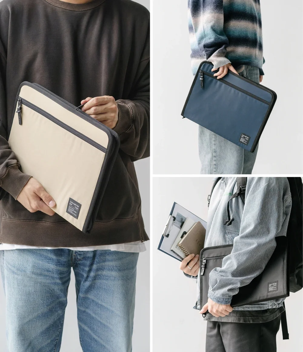 Ringke Smart Zip Pouch for a laptop up to 13" with a stand - navy blueeng