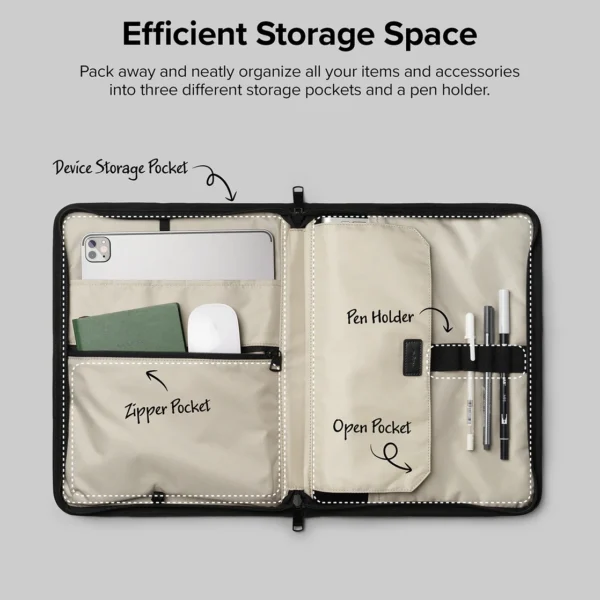 Ringke Smart Zip Pouch for a laptop up to 13" with a stand - beigeeng