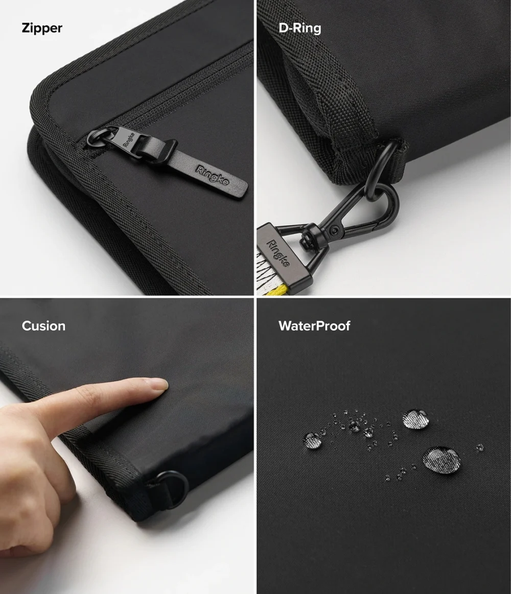 Ringke Smart Zip Pouch for a laptop up to 13" with a stand - beigeeng