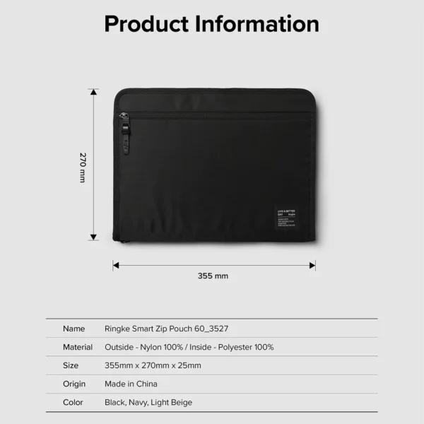 Ringke Smart Zip Pouch for a laptop up to 13" with a stand - beigeeng