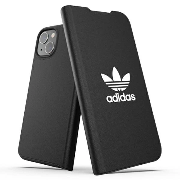 89581_1 Adidas OR Booklet Case BASIC iPhone 13 6,1" czarno biały/black white 47086eng