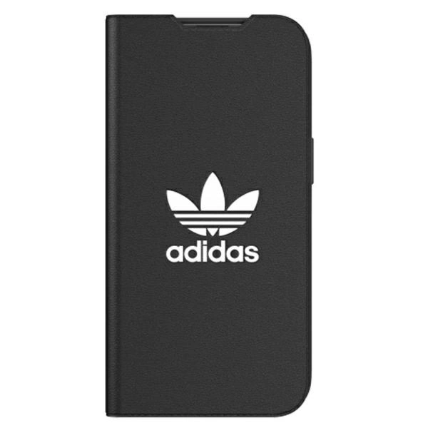 89581_2 Adidas OR Booklet Case BASIC iPhone 13 6,1" czarno biały/black white 47086eng