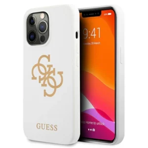 Guess GUHCP13LLS4GGWH iPhone 13 Pro / 13 6,1" biały/white hard case Silicone 4G Logoeng