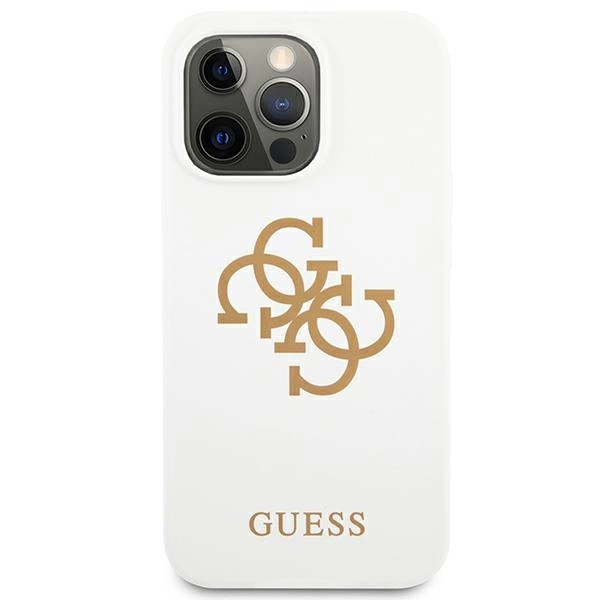 89824_3 Guess GUHCP13LLS4GGWH iPhone 13 Pro / 13 6,1" biały/white hard case Silicone 4G Logoeng