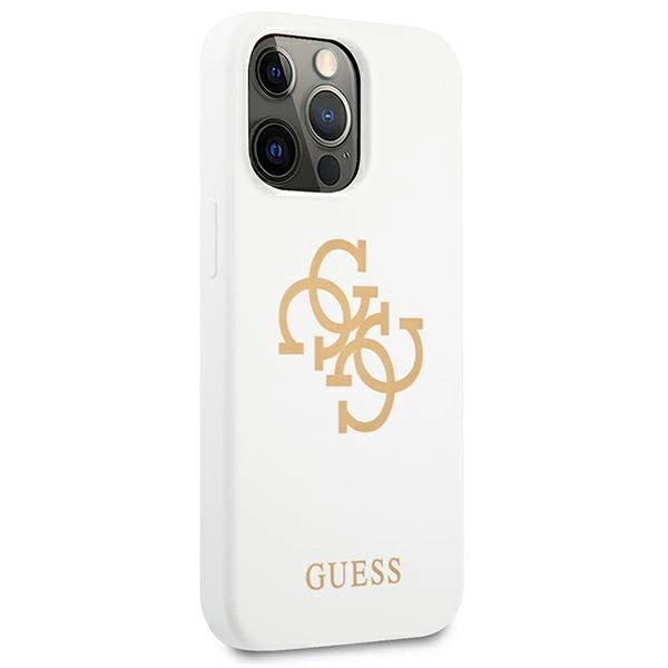 89824_4 Guess GUHCP13LLS4GGWH iPhone 13 Pro / 13 6,1" biały/white hard case Silicone 4G Logoeng