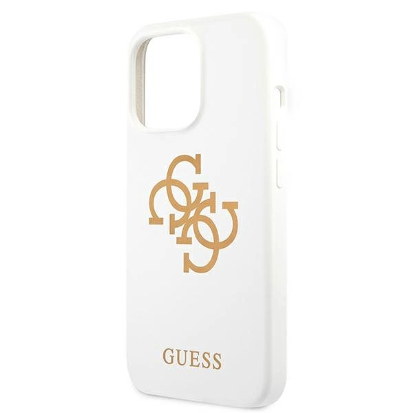 89824_6 Guess GUHCP13LLS4GGWH iPhone 13 Pro / 13 6,1" biały/white hard case Silicone 4G Logoeng