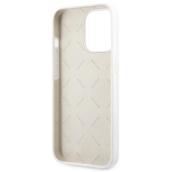 89824_7 Guess GUHCP13LLS4GGWH iPhone 13 Pro / 13 6,1" biały/white hard case Silicone 4G Logoeng
