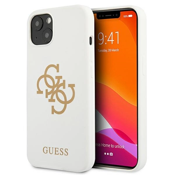 89832_1 Guess GUHCP13SLS4GGWH iPhone 13 mini 5.4" white/white hard case Silicone 4G Logoeng