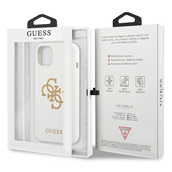 89832_8 Guess GUHCP13SLS4GGWH iPhone 13 mini 5.4" white/white hard case Silicone 4G Logoeng