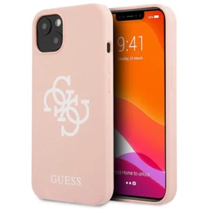 Guess GUHCP13SLS4GWPI iPhone 13 mini 5.4" pink/pink hard case Silicone 4G Logoeng