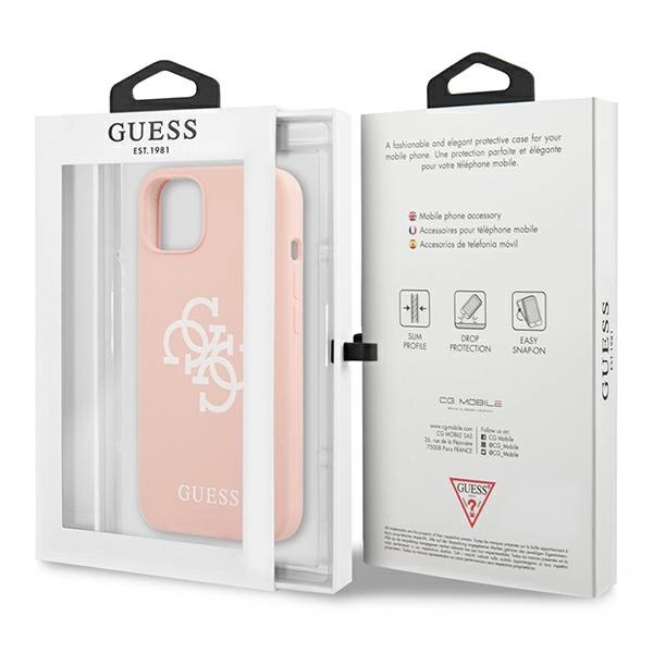 89833_8 Guess GUHCP13SLS4GWPI iPhone 13 mini 5.4" pink/pink hard case Silicone 4G Logoeng