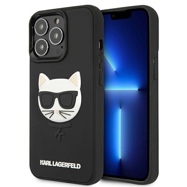 Karl Lagerfeld KLHCP13LCH3DBK 13 Pro / 13 6,1" czarny/black hardcase 3D Rubber Choupetteeng