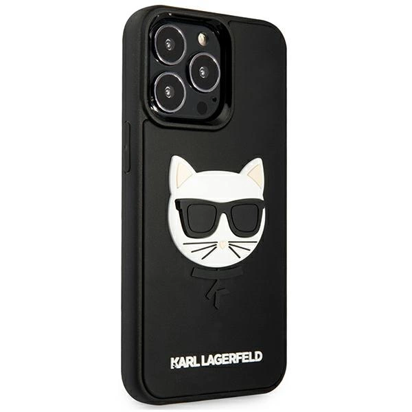 Karl Lagerfeld KLHCP13LCH3DBK 13 Pro / 13 6,1" czarny/black hardcase 3D Rubber Choupetteeng