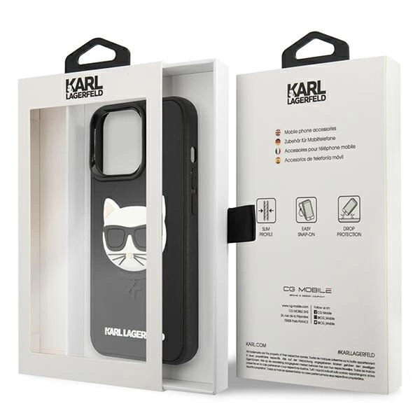 Karl Lagerfeld KLHCP13LCH3DBK 13 Pro / 13 6,1" czarny/black hardcase 3D Rubber Choupetteeng