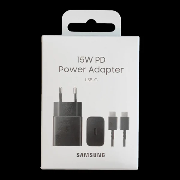 Samsung EP-T1510XBEGEU 15W PD USB-C AFC Wall Charger with USB-C Cable - Blackeng