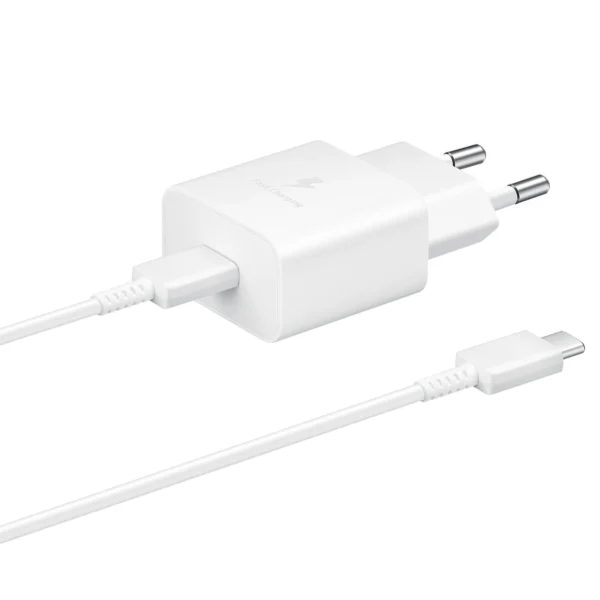 Samsung EP-T1510XWEGEU USB-C 15W PD AFC wall charger + USB-C cable - whiteeng
