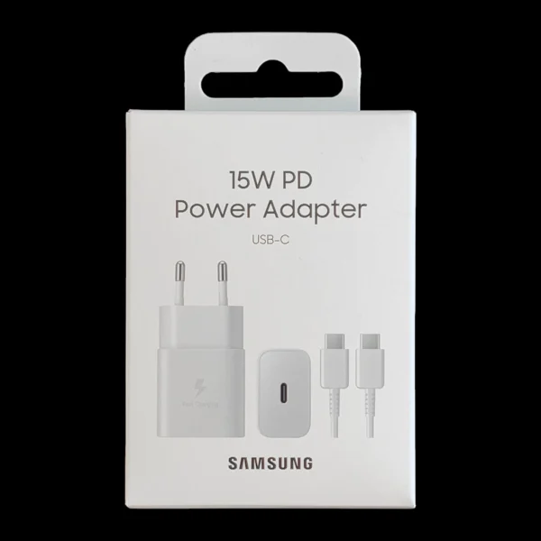 Samsung EP-T1510XWEGEU USB-C 15W PD AFC wall charger + USB-C cable - whiteeng