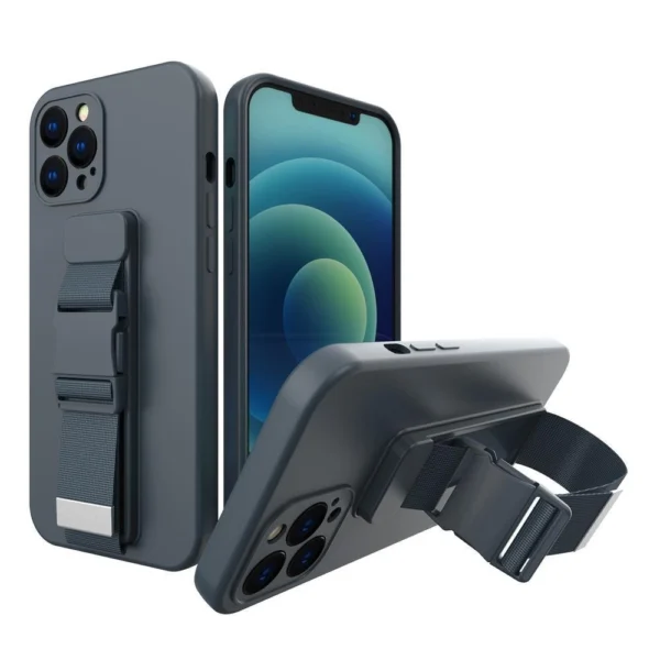 Rope Case Silicone Cover with Lanyard Purse Lanyard Strap for Xiaomi Redmi Note 11 Pro Navy Blueeng