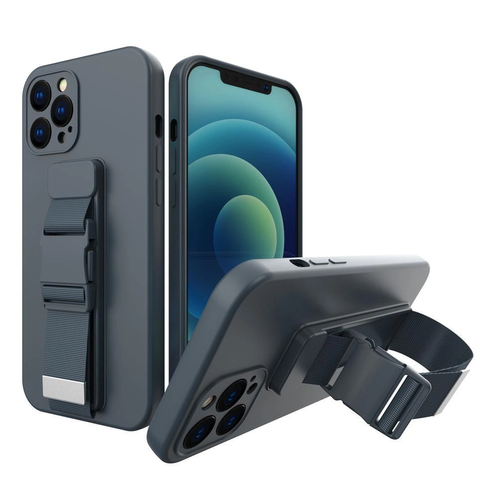 Rope Case Silicone Cover with Lanyard Purse Lanyard Strap for Xiaomi Redmi Note 11 Pro Navy Blueeng