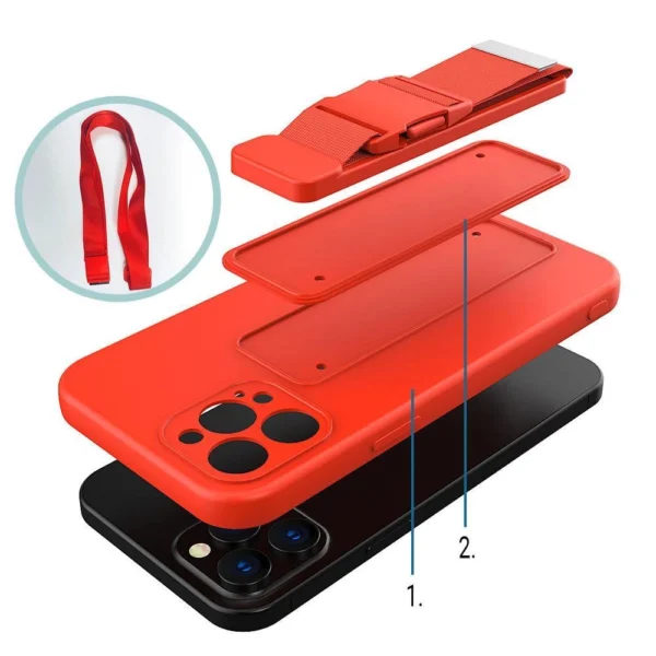 Rope Case Silicone Cover with Lanyard Purse Lanyard Strap for Xiaomi Redmi Note 11 Pro Pinkeng