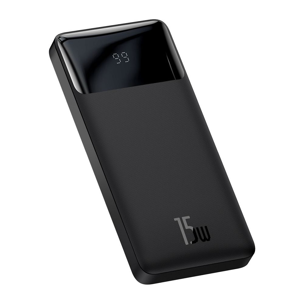 Power Bank BASEUS Bipow Overseas Edition - 10 000mAh LCD Quick Charge PD 15W with cable USB to Micro PPBD050001 black