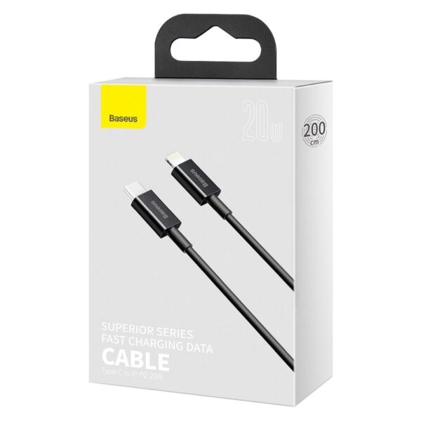 BASEUS cablel Type C to Apple Lightning 8-pin PD20W Power Delivery Superior Series Fast Charging CATLYS-C01 2 meter black