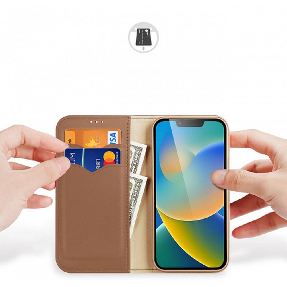 DUX DUCIS wallet case HIVO for IPHONE 15 Plus brown
