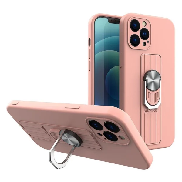 Ring Case Silicone Case with Finger Grip and Stand for Samsung Galaxy A13 5G Pinkeng