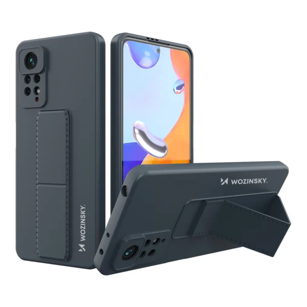Wozinsky Kickstand Case Silicone Stand Cover for Xiaomi Redmi Note 11 Pro navy blueeng