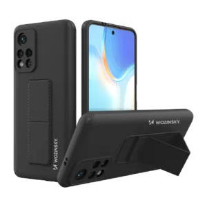 Wozinsky Kickstand Case Silicone Stand Cover for Xiaomi Redmi 10 Blackeng