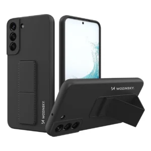Wozinsky Kickstand Case silicone stand cover for Samsung Galaxy S22 + blackeng